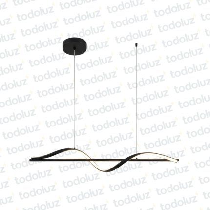 Colgante Barra Horizontal Led Incorp. Ondulado Acabado Negro 20W 3000°K (54.1158)