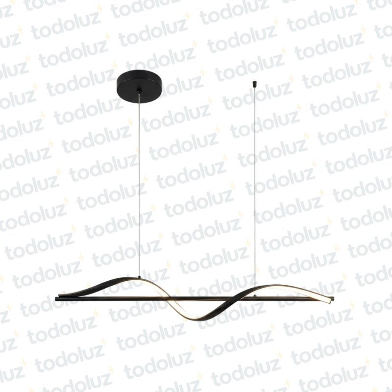 Colgante Barra Horizontal Led Incorp. Ondulado Acabado Negro 20W 3000°K (54.1158)