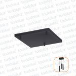 Base Negra Cuadrada con PG p/ Colgante 3 Luces