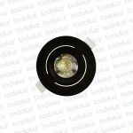 Spot Led Redondo Movil p/ Embutir Borde Negro 5W Luz Calida 3000°k