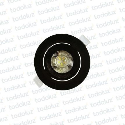 Spot Led Redondo Movil p/ Embutir Borde Negro 5W Luz Calida 3000°k