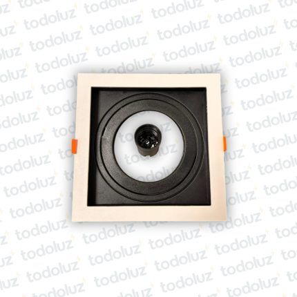 Spot Embutir Modular Cuadrado Blanco con Fondo Interior Negro Movil Par30 1*E27 (52.253.BlNg)