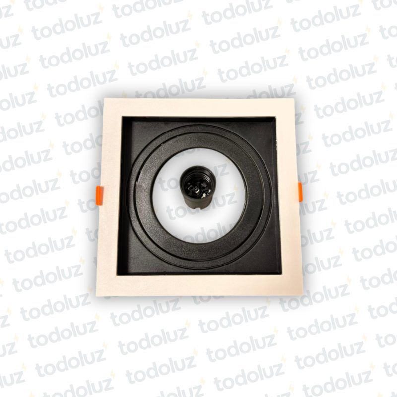 Spot Embutir Modular Cuadrado Blanco con Fondo Interior Negro Movil Par30 1*E27 (52.253.BlNg)