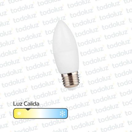 Lamp. Led Vela C37 7W 630lm E27 Luz Calida 3000°k Opal 220Vac