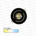 Spot Led Redondo Movil p/ Embutir Borde Negro 5W Luz Calida 3000°k