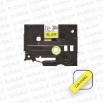 Cinta Rotuladora Flexible Texto Negro; Fondo Amarillo 12mm