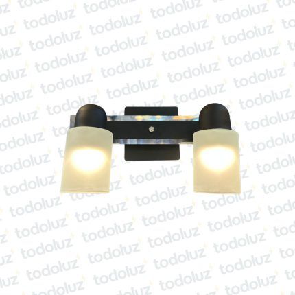 Aplique Movil B. Rectangular Negro Tulp. Vd. Cilindro Satinado 2*E27 (50.513)