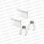 Accesorio p/Perfil Embutir Blanco 62x25mm (2 Tapas + 2 Clips)