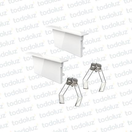 Accesorio p/Perfil Embutir Blanco 62x25mm (2 Tapas + 2 Clips)