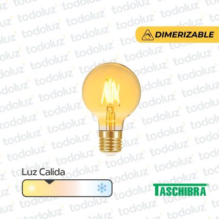 Lamp. Led Filamento Vintage Ambar G80 4W Dimerizable E27 220V Calido