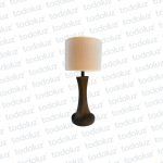 Luminaria de Mesa Rombo Nogal Pantalla Circular Blanco Crudo 1*E27 (56.215)
