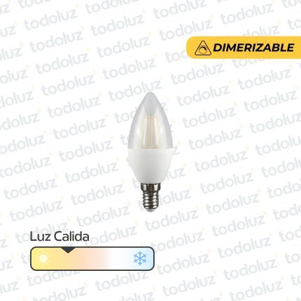 Lamp. Led Dimerizable Vela C37 6W 540lm E14 Luz Calida 3000°k Opal 220Vac