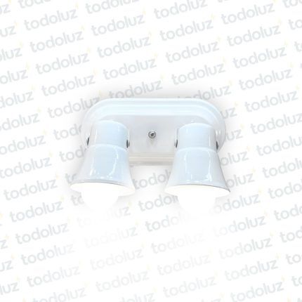 Aplique Ovalado Blanco Doble Cabezal Movil 2*E27 (50.500)