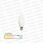 Lamp. Led Vela C37 7W 630lm E14 Luz Fria 6500°k Opal 220Vac