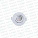 Spot Led Redondo Movil p/ Embutir Borde Blanco 3W Luz Neutra 4000°k