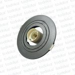 Spot Embutir Redondo Plano Movil Negro p/ Lamp. Par20 1*E27
