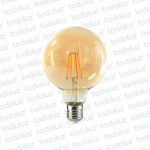 Lamp. Led Filamento G80 4W E27 Luz Calida 2700°k Transp./Ambar 220Vac