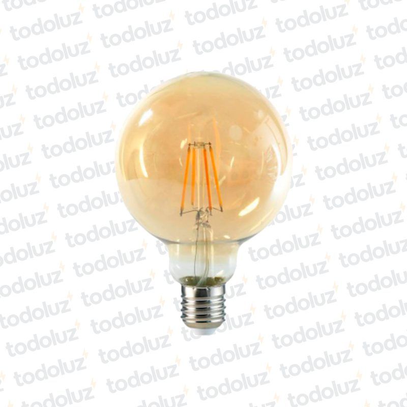 Lamp. Led Filamento G80 4W E27 Luz Calida 2700°k Transp./Ambar 220Vac