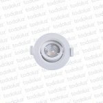Spot Led Redondo Movil p/ Embutir Borde Blanco 3W Luz Fria 6500°k