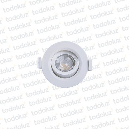 Spot Led Redondo Movil p/ Embutir Borde Blanco 3W Luz Fria 6500°k