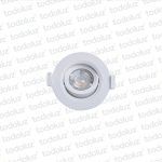 Spot Led Redondo Movil p/ Embutir Borde Blanco 3W Luz Calida 3000°k