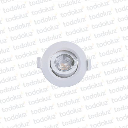 Spot Led Redondo Movil p/ Embutir Borde Blanco 3W Luz Calida 3000°k