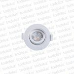 Spot Led Redondo Movil p/ Embutir Borde Blanco 5W Luz Fria 6500°k