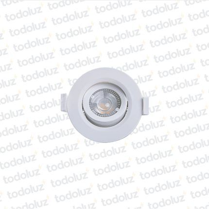Spot Led Redondo Movil p/ Embutir Borde Blanco 5W Luz Fria 6500°k