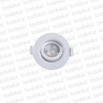 Spot Led Redondo Movil p/ Embutir Borde Blanco 5W Luz Calida 3000°k