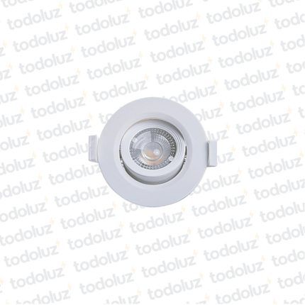 Spot Led Redondo Movil p/ Embutir Borde Blanco 5W Luz Calida 3000°k