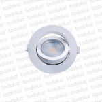 Spot Led Redondo Movil p/ Embutir Borde Blanco 7W Luz Fria 6500°k