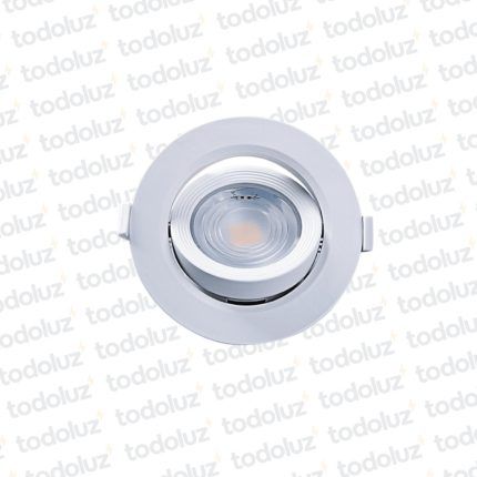 Spot Led Redondo Movil p/ Embutir Borde Blanco 7W Luz Fria 6500°k