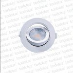 Spot Led Redondo Movil p/ Embutir Borde Blanco 7W Luz Calida 3000°k
