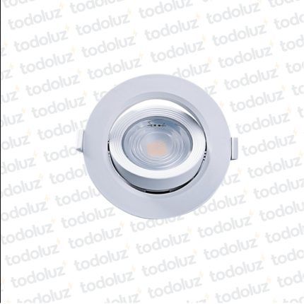 Spot Led Redondo Movil p/ Embutir Borde Blanco 7W Luz Calida 3000°k