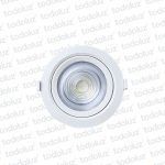 Spot Led Redondo Movil p/ Embutir Borde Blanco 10W Luz Fria 6500°k