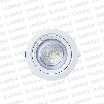Spot Led Redondo Movil p/ Embutir Borde Blanco 10W Luz Fria 6500°k