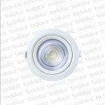 Spot Led Redondo Movil p/ Embutir Borde Blanco 10W Luz Calida 3000°k