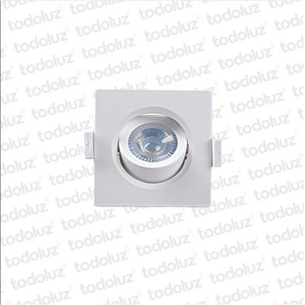 Spot Led Cuadrado Movil p/ Embutir Borde Blanco 3W Luz Calida 3000°k
