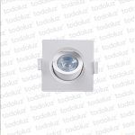 Spot Led Cuadrado Movil p/ Embutir Borde Blanco 5W Luz Fria 6500°k