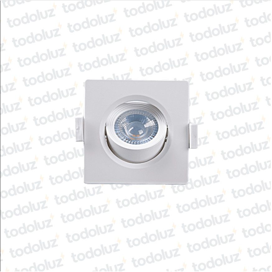 7799-interno-a745050bc02b4650ac5bac3a24c60992.jpeg Spot Led Cuadrado Movil p/ Embutir Borde Blanco 5W Luz Fria 6500°k