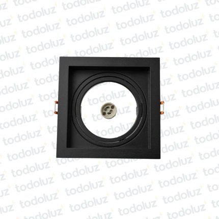 Spot Embutir Modular Cuadrado Negro con Fondo Interior Negro Movil AR111 1*GU10