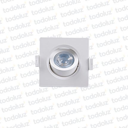 Spot Led Cuadrado Movil p/ Embutir Borde Blanco 5W Luz Calida 3000°k