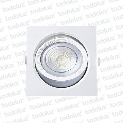 Spot Led Cuadrado Movil p/ Embutir Borde Blanco 10W Luz Fria 6500°k