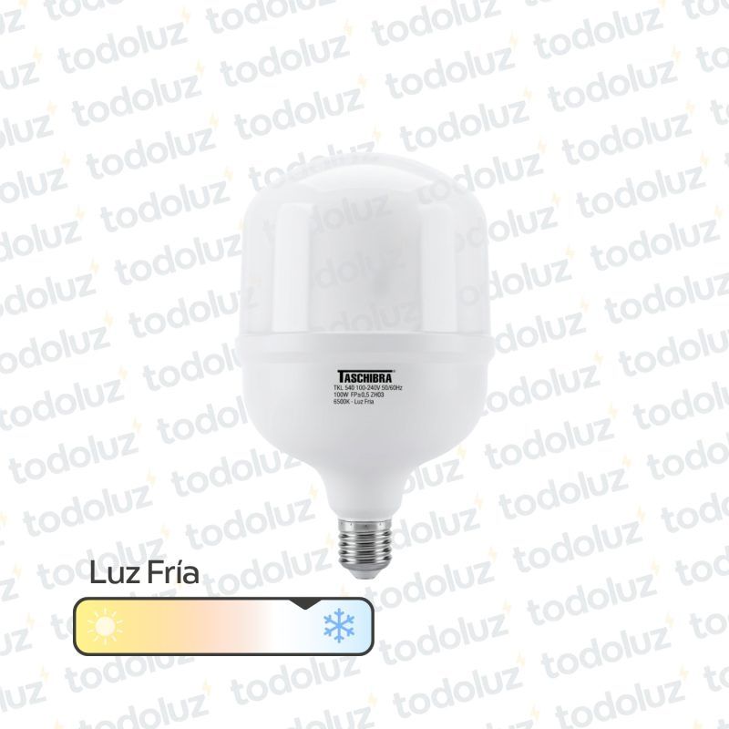 Lamp. Led Ultra 100W 9000lm E27 Luz Fria 6500°k 220Vac Taschibra