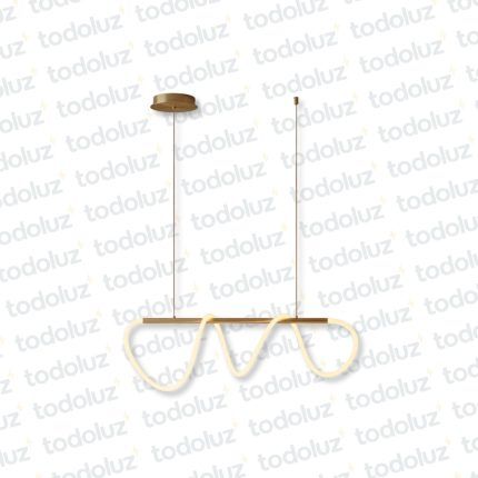 Colgante Led Incorp. Lineal Ondulado c/ Barra Horizontal Acabado Dorado 40W 3000°K (54.1159)