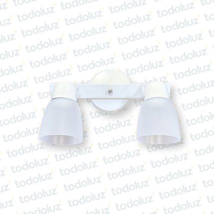Aplique B. Circular Barra Lineal Blanco Doble Cabezal Movil PVC 2*E27 (50.515)