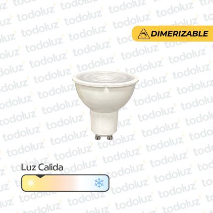 Lamp. Led Dimerizable Dicroica MR16 8W 640lm 40° GU10 Luz Calida 3000°k 220Vac