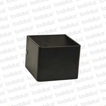 Aplique Ext. Bidireccional Cubo Negro 5W Luz Calida 3000°k (100x100x80mm) - Uso Interior (50.492) (Liquidacion)