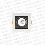Spot Embutir Modular Cuadrado Blanco con Fondo Interior Negro Movil MR16 1*GU10