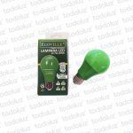 Lamp. Led Bulbo 7W 650lm E27 Luz Verde 220Vac